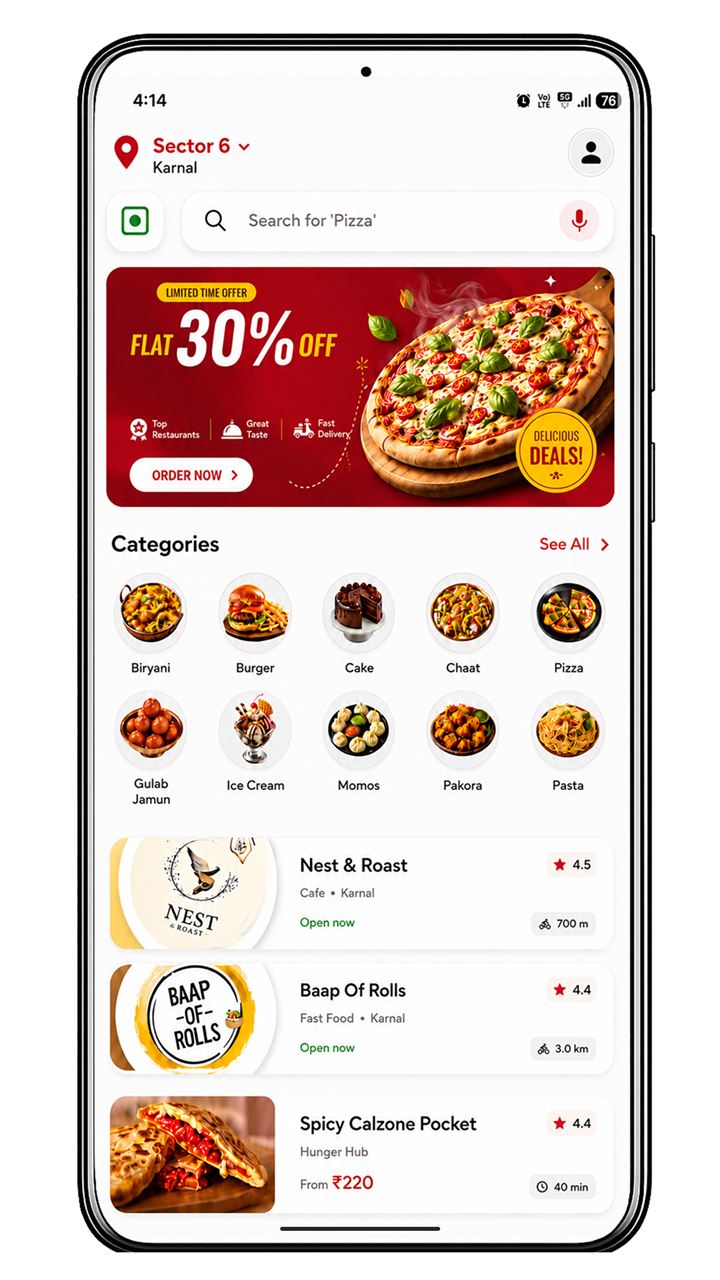RealEasy restaurant discovery screen